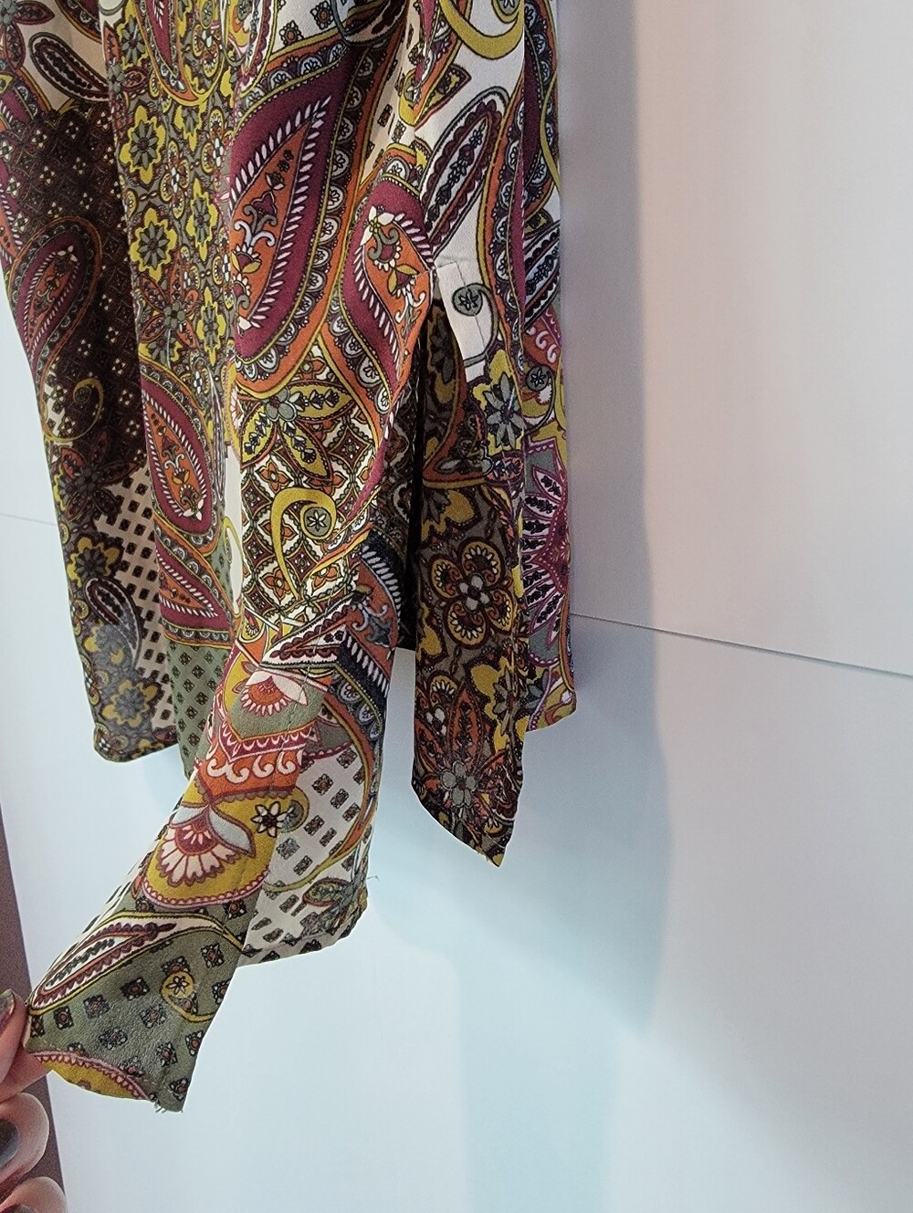 Floral & Ivy Paisley Sleeveless Patchwork Duster Vest S - Picture 3 of 7